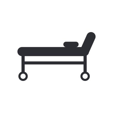 Web ve mobil uygulaması tasarımı, sedye logo kavramı için beyaz arka plan üzerinde izole sedye simge vektör