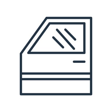 Beyaz arka plan üzerinde kapı şeffaf işareti izole kapı simge vektör