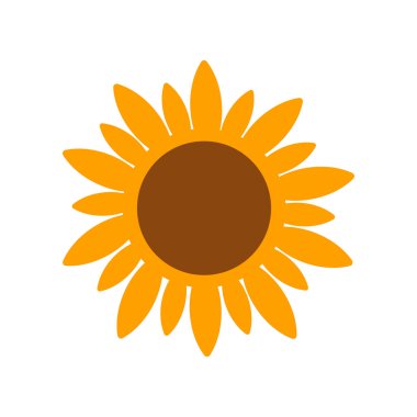 Web ve mobil uygulaması tasarımı, ayçiçeği logo kavramı için beyaz arka plan üzerinde izole ayçiçeği simge vektör