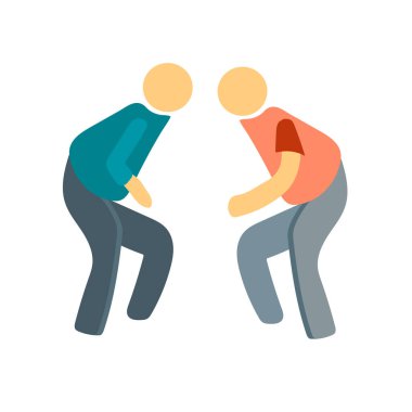 Dövüş simge vektör web ve mobil uygulaması tasarım, dövüş logo kavramı kişi için izole üzerinde beyaz arka plan