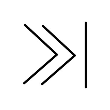 Web ve mobil uygulaması tasarım için beyaz arka plan üzerinde izole simge vektör ileri sarma, hızlı ileri logo kavramı