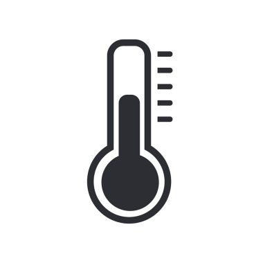 Web ve mobil uygulaması tasarımı, termometre logo kavramı için beyaz arka plan üzerinde izole termometre simge vektör