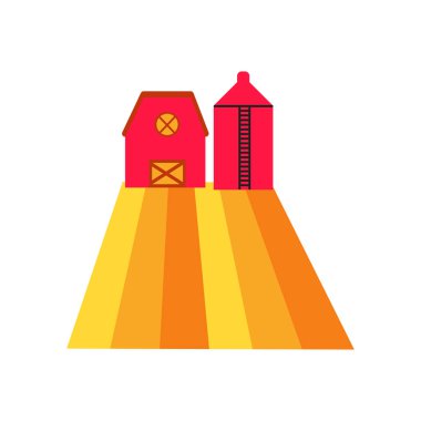 Çiftlik simge vektör web ve mobil uygulaması tasarımı, çiftlik logosu kavramı için izole üzerinde beyaz arka plan