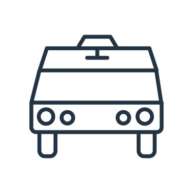 Beyaz arka plan üzerinde teslimat şeffaf işareti izole teslim simge vektör