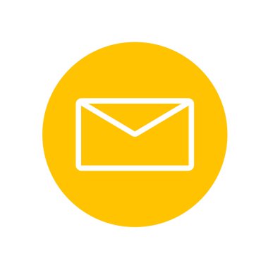 Posta simgesini vektör web ve mobil uygulaması tasarımı, posta logo kavramı için izole üzerinde beyaz arka plan