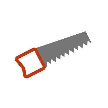 Web ve mobil uygulaması tasarımı, testere logo kavramı için beyaz arka plan üzerinde izole simge vektör gördüm