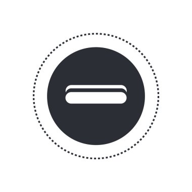 Web ve mobil uygulaması tasarım, çıkarmak yuvarlak düğme logo kavramı için beyaz arka plan üzerinde izole çıkarmak yuvarlak düğme simge vektör