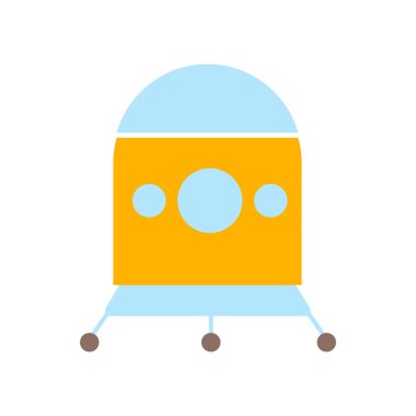 Uzay kapsülü simge vektör web ve mobil uygulaması tasarımı, uzay kapsülü logo kavramı üzerinde izole beyaz arka plan