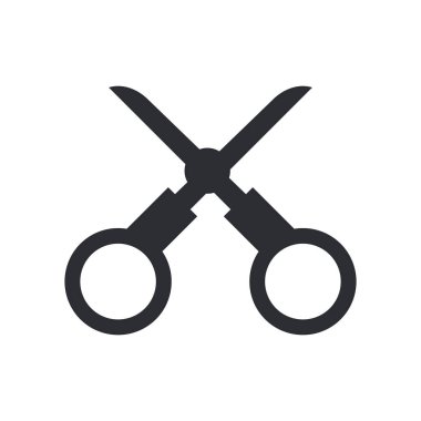 Makas simge vektör web ve mobil uygulaması tasarımı, makas logo kavramı için izole üzerinde beyaz arka plan