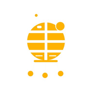 Ay modülü simge vektör web ve mobil uygulaması tasarımı, ay modülü logo kavramı üzerinde izole beyaz arka plan