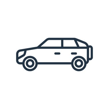 Beyaz arka plan üzerinde araba şeffaf işareti izole araba simge vektör