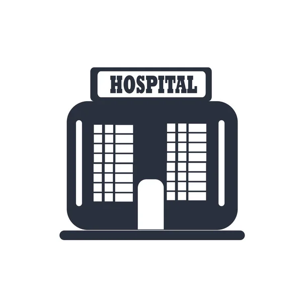Krankenhaus Gebäude Front Icon Vektor Isoliert Auf Weißem Hintergrund Für — Stockvektor
