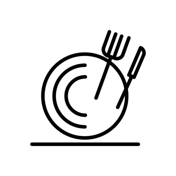 Web およびモバイル アプリ設計 プレート 食器ロゴのコンセプトのための白い背景で隔離板と道具のアイコン ベクトル — ストックベクタ