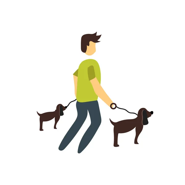 Выгуливая Собаку Иконка Вектор Изолирован Белом Фоне Выгуливая Собаку Прозрачный — стоковый вектор