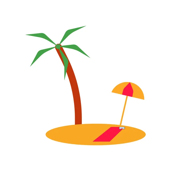 Web Mobil Uygulaması Tasarımı Beach Logo Kavramı Için Beyaz Arka — Stok Vektör