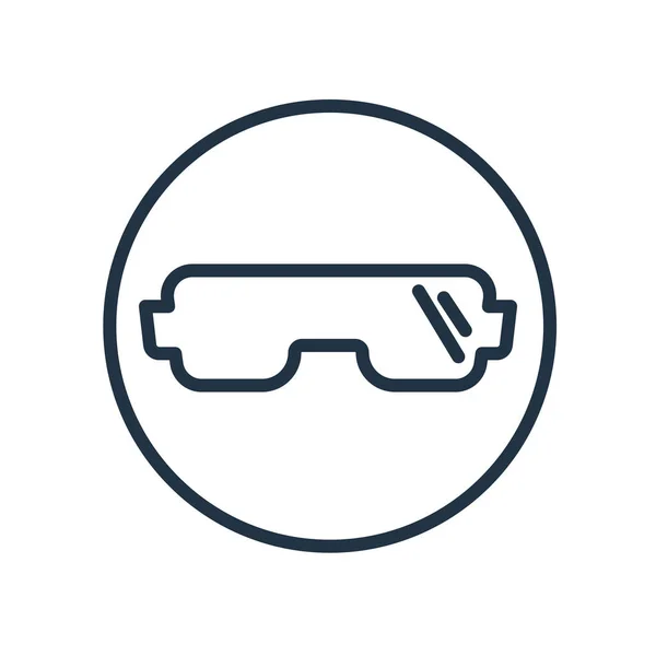 Schutzbrille Symbol Vektor Isoliert Auf Weißem Hintergrund Sicherheitsbrille Transparentes Zeichen — Stockvektor