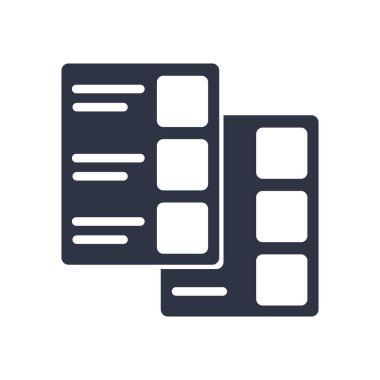 Katalog simge vektör web ve mobil uygulaması tasarımı, Katalog logo kavramı için beyaz arka plan üzerinde izole