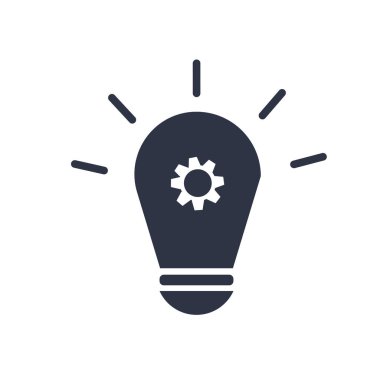 Web ve mobil uygulaması tasarımı, ampul logo kavramı için beyaz arka plan üzerinde izole ampul simge vektör