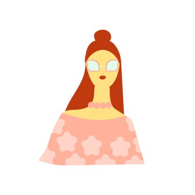 Güzel kız vektör vektör web ve mobil uygulaması tasarım, güzel kız vektör logo kavramı için beyaz arka plan üzerinde izole