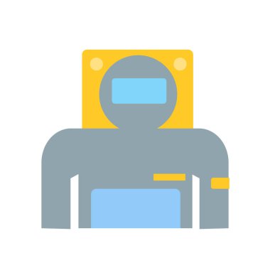 Web ve mobil uygulaması tasarımı, astronot logo kavramı için beyaz arka plan üzerinde izole astronot simge vektör