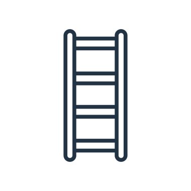 Beyaz arka plan üzerinde merdiven şeffaf işareti izole merdiven simge vektör