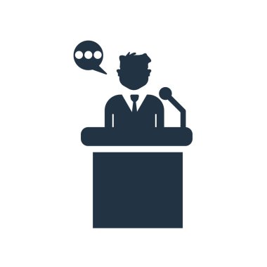 Beyaz arka plan üzerinde konuşma şeffaf işareti izole konuşma simge vektör