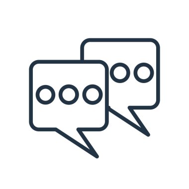 Beyaz arka plan üzerinde sohbet şeffaf işareti izole sohbet simge vektör