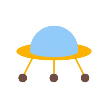 Uzay gemisi simge vektör web ve mobil uygulaması tasarımı, uzay gemisi logo kavramı üzerinde izole beyaz arka plan