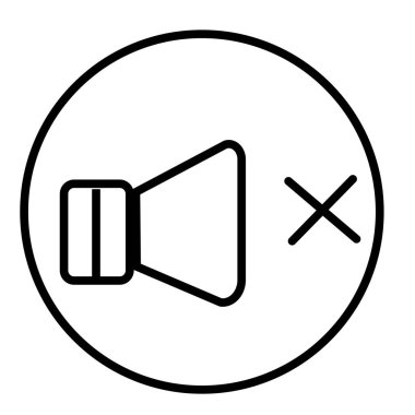 Ses hoparlör simgesi kapalý vektör izole üzerinde beyaz arka plan web ve mobil uygulaması tasarımı, ses hoparlör logo kavramı kapalý