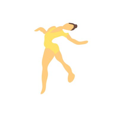 Kız jimnastik web ve mobil uygulaması tasarımı, kız jimnastik vektör logo kavramı için beyaz arka plan üzerinde izole vektör vektör