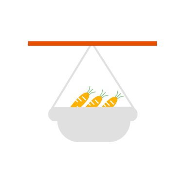 Web ve mobil uygulaması tasarımı, asılı pot logo kavramı için beyaz arka plan üzerinde izole pot simge vektör asılı