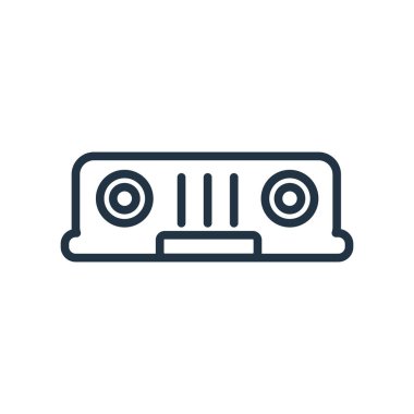 Araba ışıklar simge vektör, beyaz arka plan üzerinde izole araba şeffaf işareti yanar.