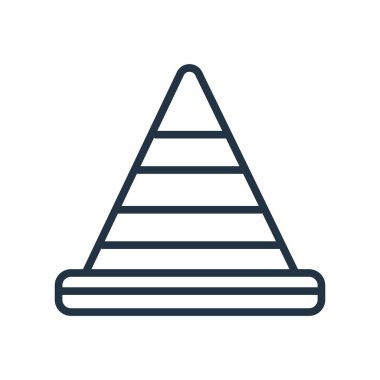 Beyaz arka plan üzerinde koni şeffaf işareti izole koni simge vektör