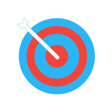 Web ve mobil uygulaması tasarımı, hedef logo kavramı için beyaz arka plan üzerinde izole amaç simge vektör