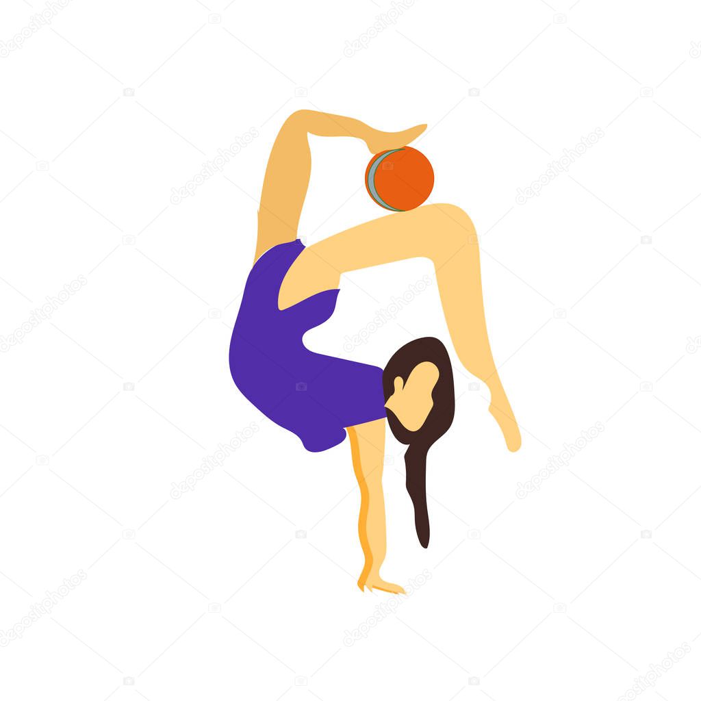 Girl gymnastics vector vector isolated on white background for your web and mobile app design, Girl gymnastics vector logo concept