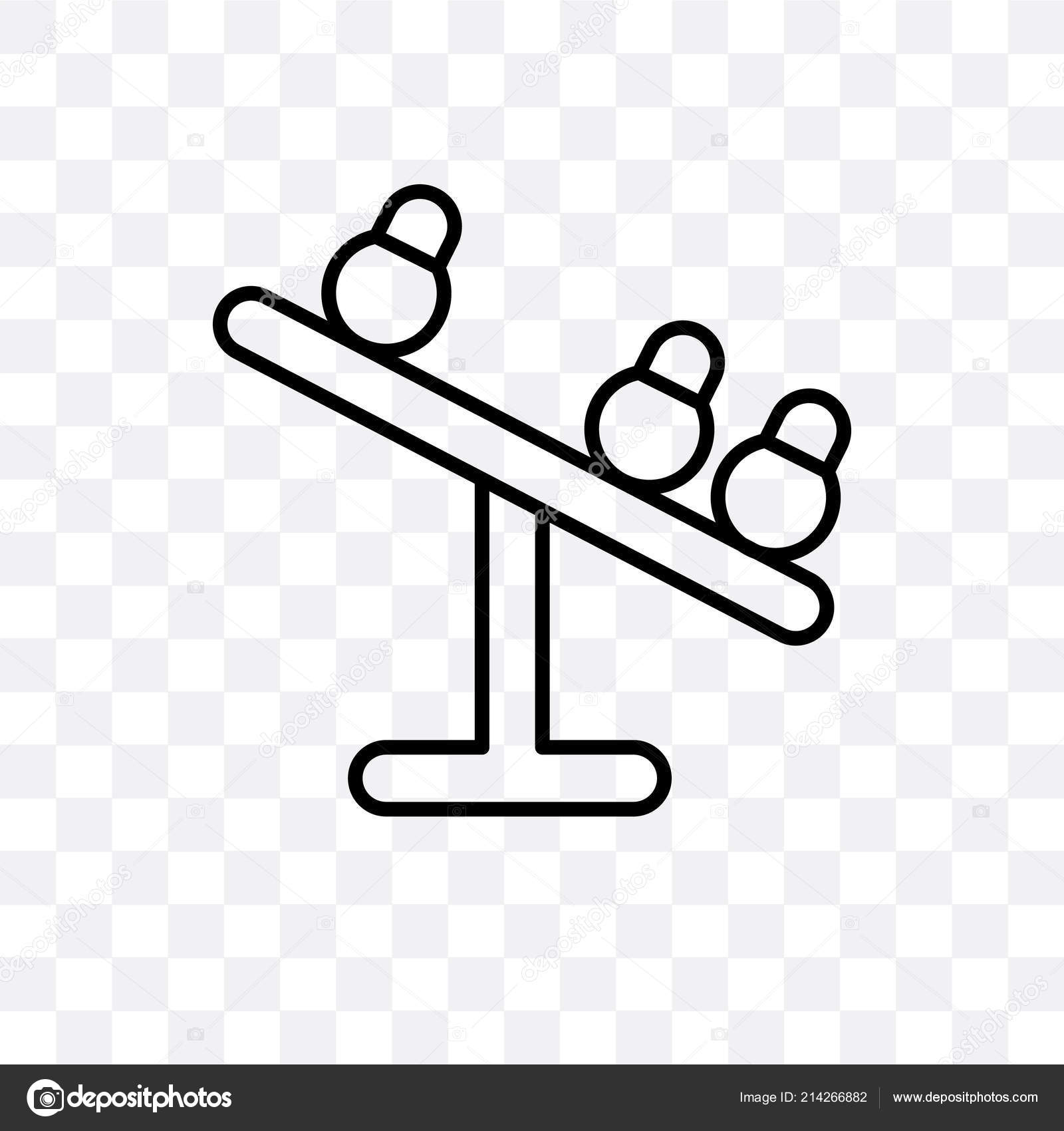 Seesaw Vector Icon Isolated On Transparent Background Seesaw Lo Stock Vector C Coolvectorstock 214266882