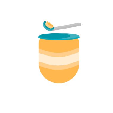 Beyaz arka plan üzerinde bebek gıda sı izole bebek gıda simge vektör