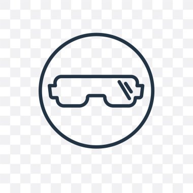 Saydam arka plan üzerinde S izole koruyucu gözlük vektör simgesi