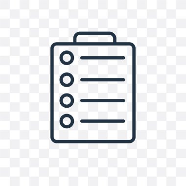 Saydam arka plan üzerinde liste logosu d izole listesi vektör simgesi