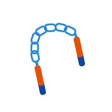 Nunchaku simge vektör beyaz zemin üzerine Nunchaku izole işareti