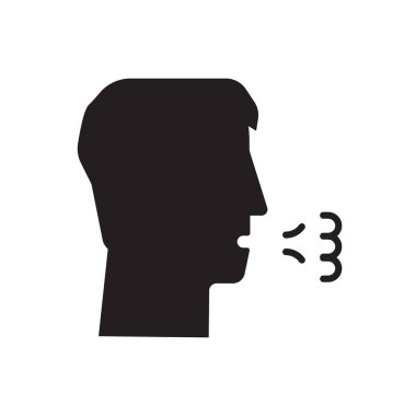 Beyaz arka plan üzerinde öksürük işareti, med izole simge vektör öksürük