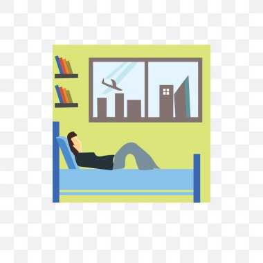 Saydam arka izole yatak vektör simgesi, Uyuyan Çocuk