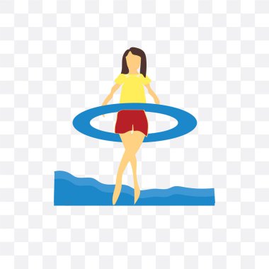 Jimnastik kız üzerinde saydam b izole deniz vektör simgesi