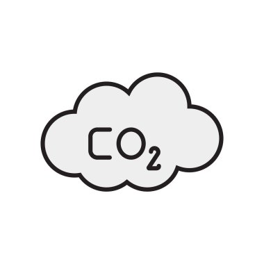 Co2 simge vektör izole beyaz arka plan, Co2 işareti, disaste