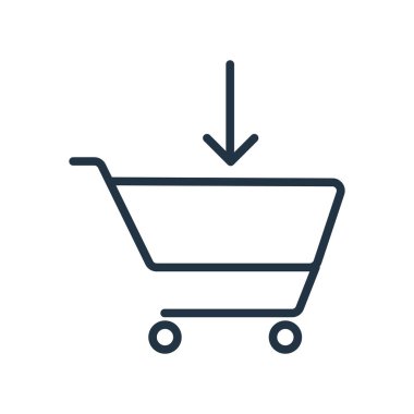 Beyaz arka plan üzerinde sepeti işareti izole sepeti simge vektör