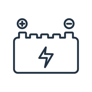 Pil simgesi vektör beyaz arka plan üzerinde pil işareti izole