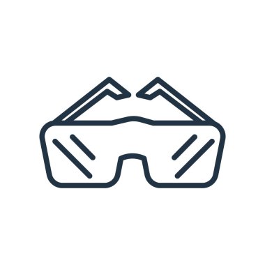 Beyaz arka plan üzerinde Emanet izole koruyucu gözlük simge vektör 