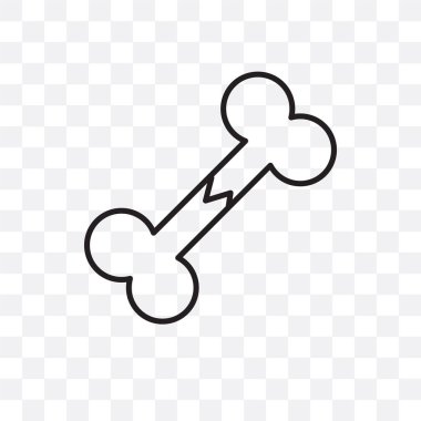 Saydam arka plan üzerinde kemik logosu d izole kemik vektör simgesi