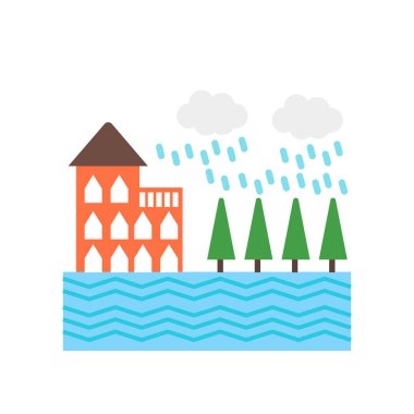 Beyaz arka plan üzerinde izole simge vektör sel, sel işareti, dis