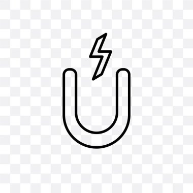 Saydam arka plan üzerinde mıknatıs izole manyetizma vektör simgesi